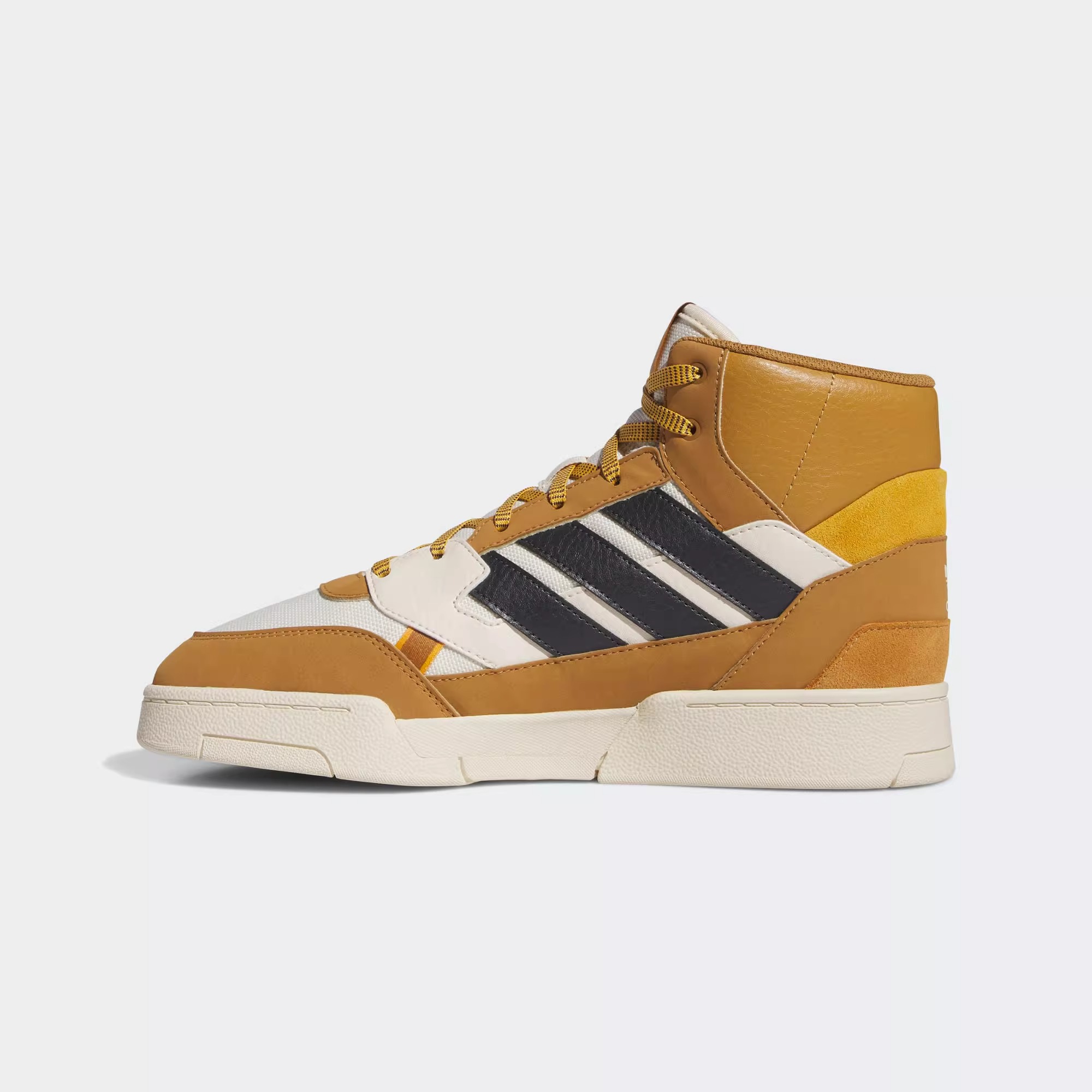 adidas 织物绒面 轻便中帮板鞋男女同款白黄色  IF2646