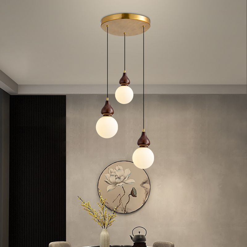 新中式全铜楼梯灯LOFT实木别墅复式楼中楼吊灯酒店大堂过道走廊灯