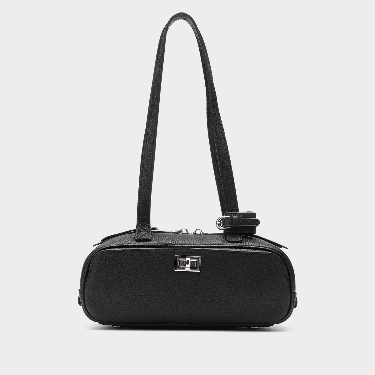 HONGU/红谷简约风荔枝纹耐磨拉链单根单肩包休闲包保龄球包手拎包