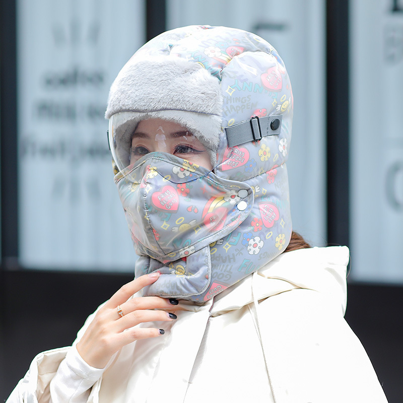 雷锋帽女款冬季可爱骑行电动车帽子冬天防风保暖神器防寒护耳护脸