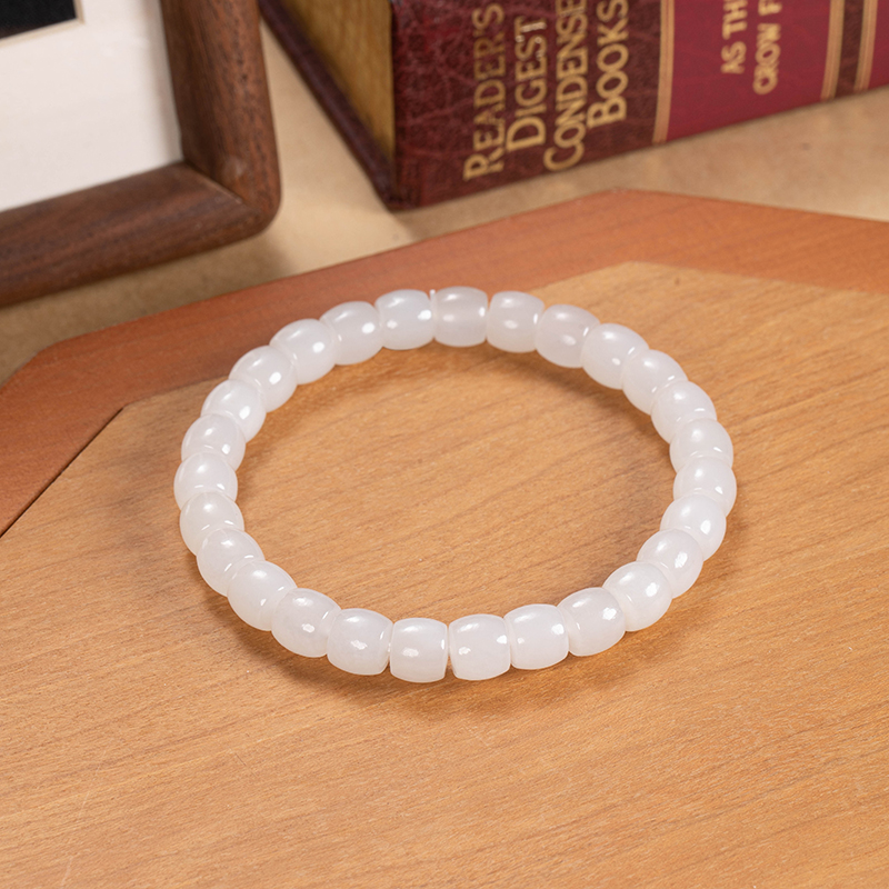 【年终宠粉款】和田白玉素圈直切、老型手串手链7、8微瑕 多样性发一