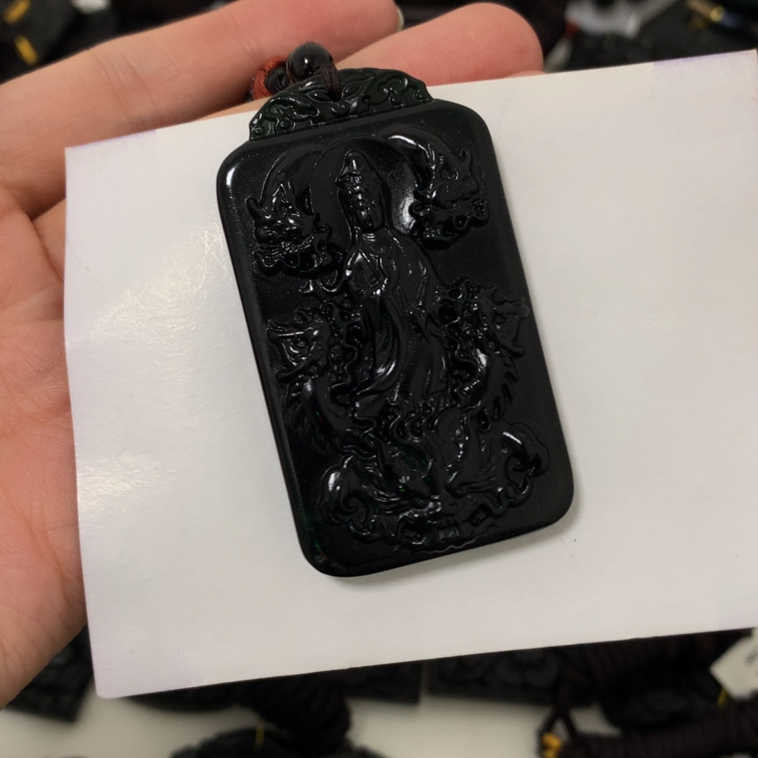 天然缅甸a货钢琴黑挂件