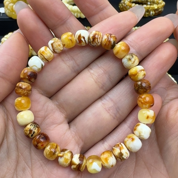 琥珀珠宝奇石未镶嵌沁色花蜡8