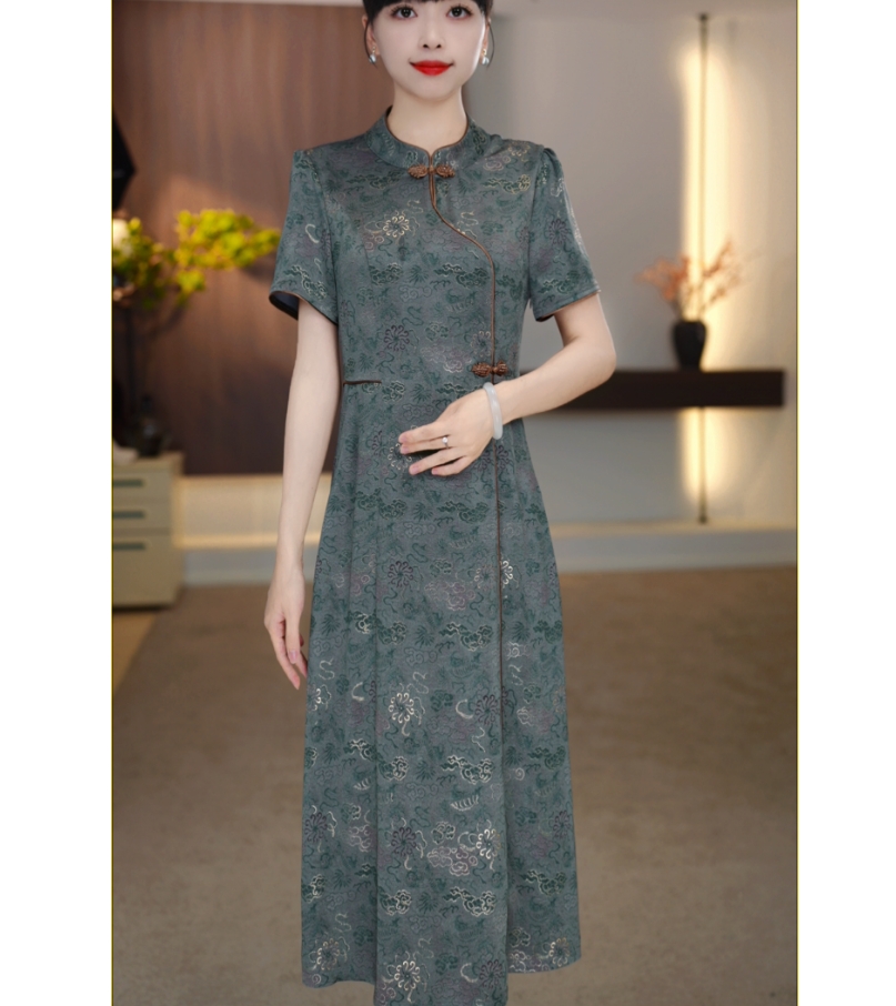 2025夏季新款新中式改良版旗袍连衣裙优雅妈妈装旗袍高级感国风裙