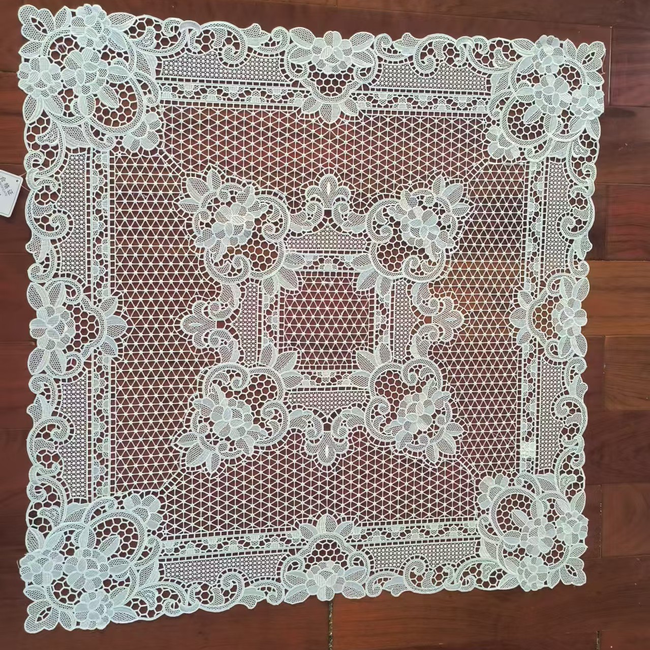 欧式ins蕾丝刺绣全水溶一次成型床头柜微波炉盖巾