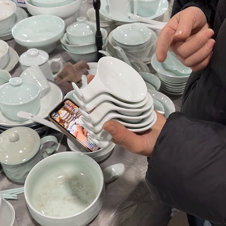 瓷片高白泥双用筷子架6个微瑕包邮