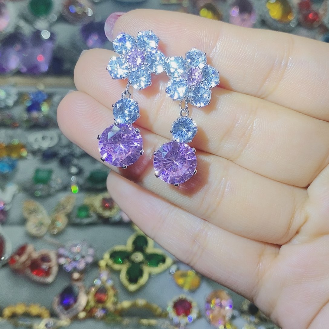 【闪购商品】托帕石耳饰银S925镶嵌