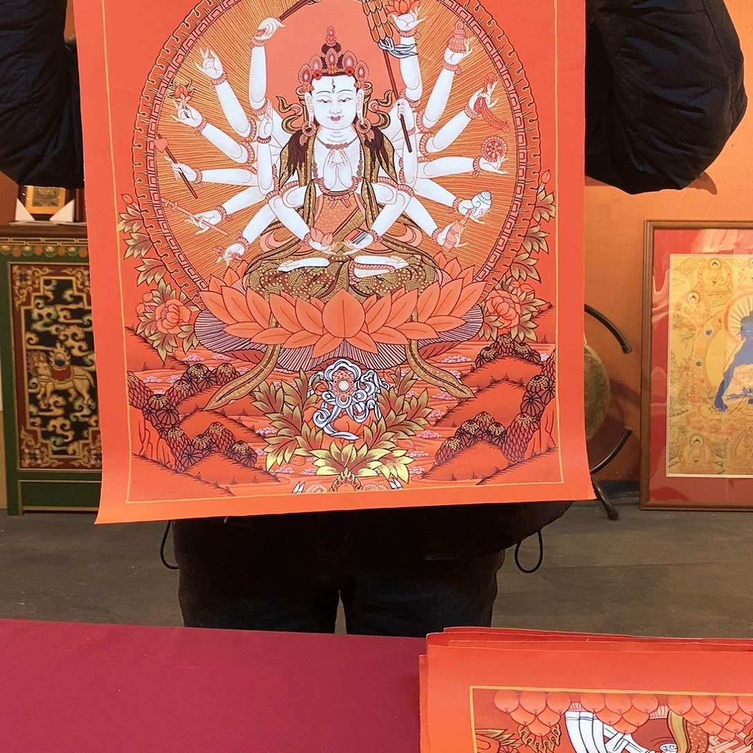 卷轴画40×60红唐准提