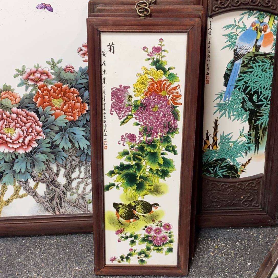 瓷片55*21 景德镇瓷板画柴窑烧制