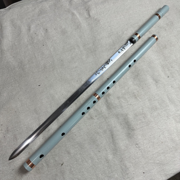 2345 龙泉昊天宝剑笛子剑高猛钢精钢棍刀未开刃