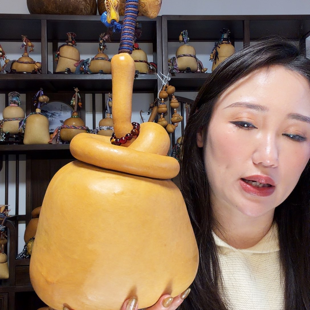 @***.老皮挽结钱袋子葫芦摆件