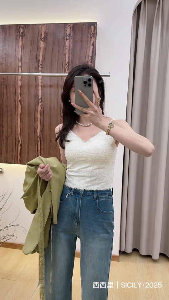 蕾丝吊带背心女带胸垫美背设计内搭外穿打底上衣夏季