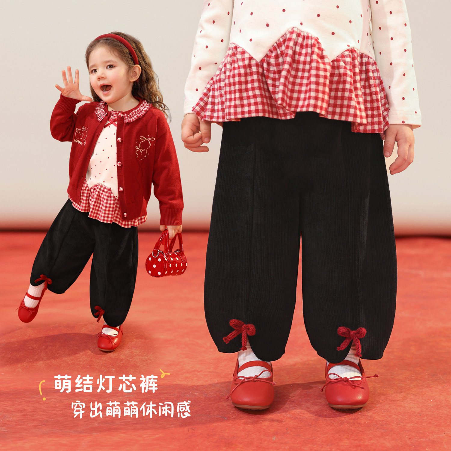 小o爸女婴童 2026新款婴儿灯芯绒长裤时尚百搭运动裤 BK616014