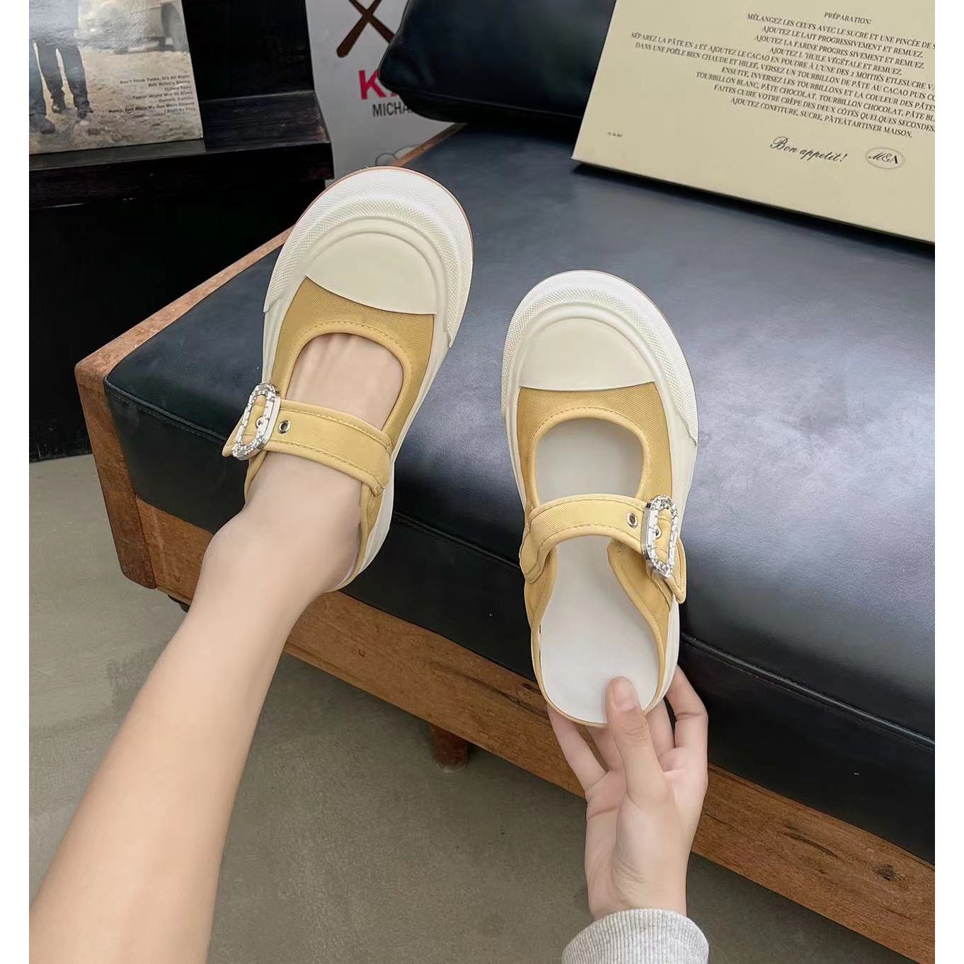 新款气质休闲百搭女士休闲半拖鞋A/MZJ/6110-2