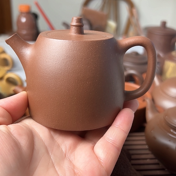 紫砂茶壶全手工汉铎壶 底槽清泥料220cc