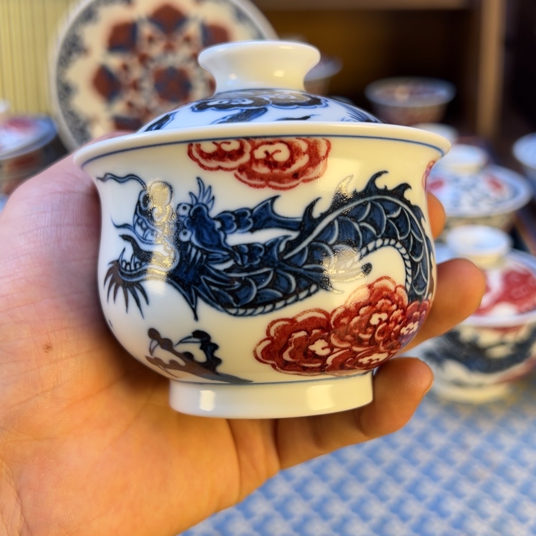 摆件微瑕新年快乐茶器百宝箱