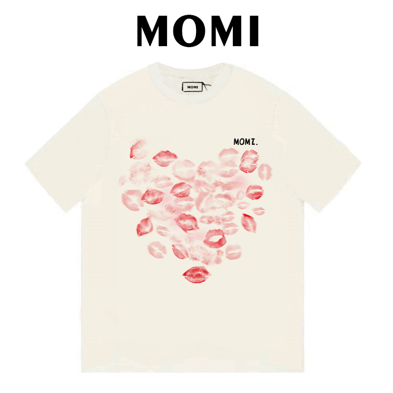 【MOMI】现货！爱心嘴唇 260克纯棉重磅短袖女宽松休闲百搭T恤