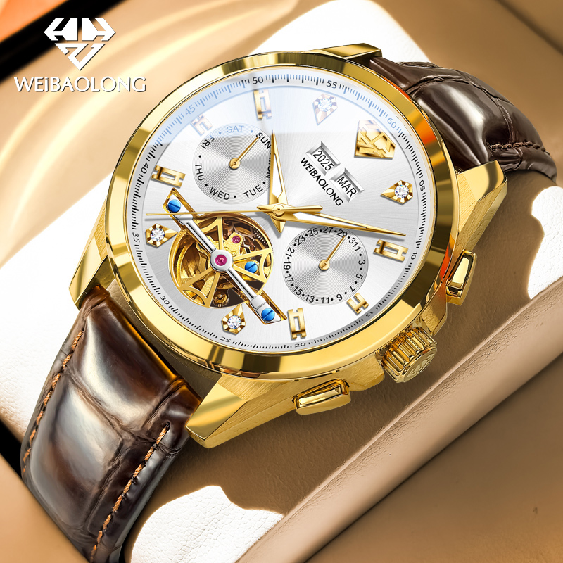 瑞士威宝龙名表经典百搭高档时尚个性多功能真钻男士机械手表爆款