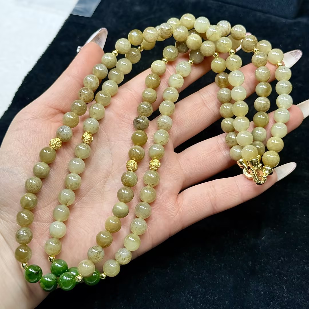 【CH】和田玉糖料DIY项链-约7mm（多样性发其一）