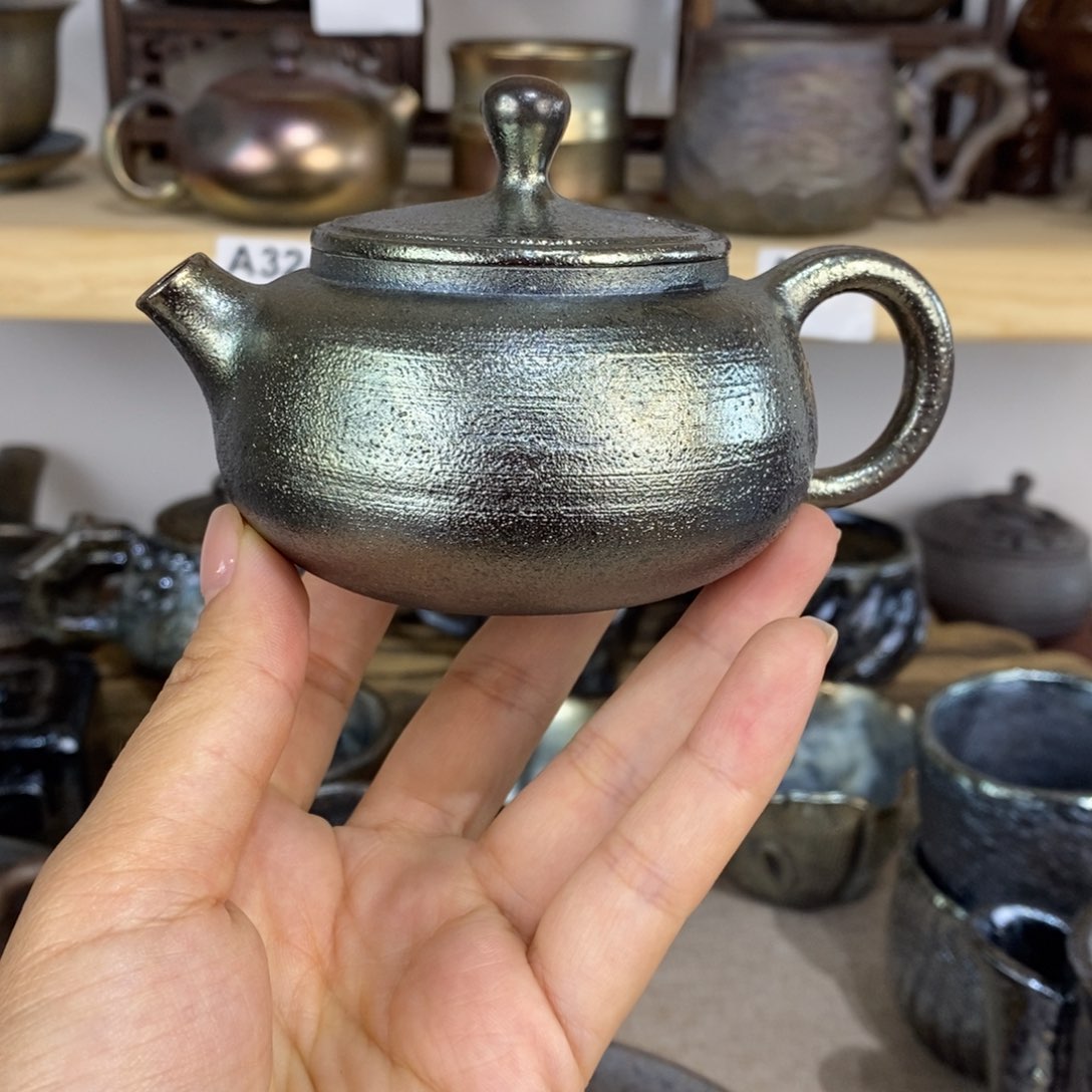 建水紫陶柴烧茶壶