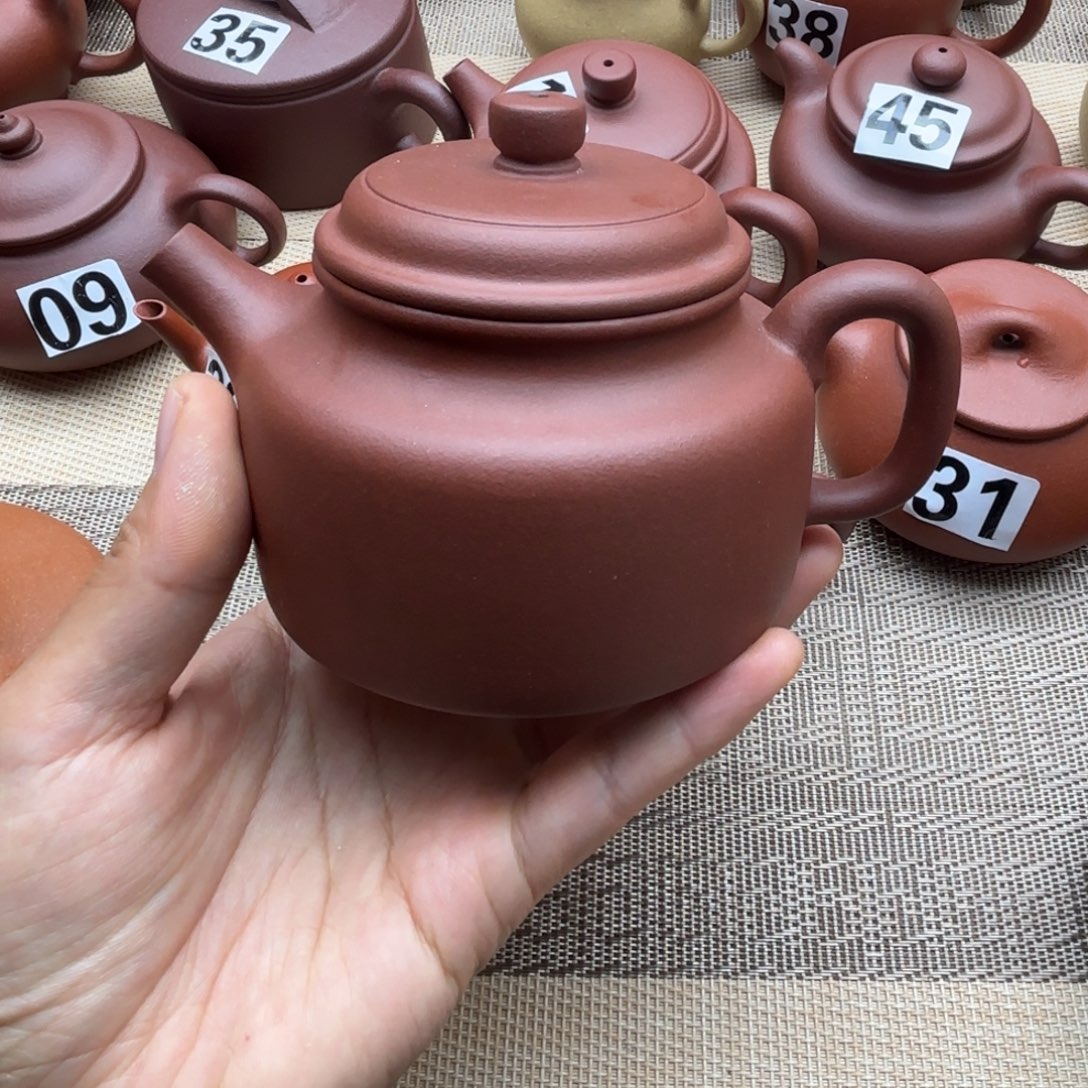 紫砂茶壶紫泥德钟200cc瑕疵