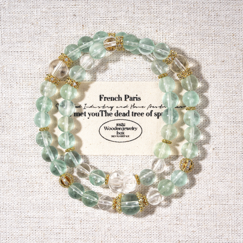 【绿萤石设计款】小众绿萤石设计款双圈手串貔貅