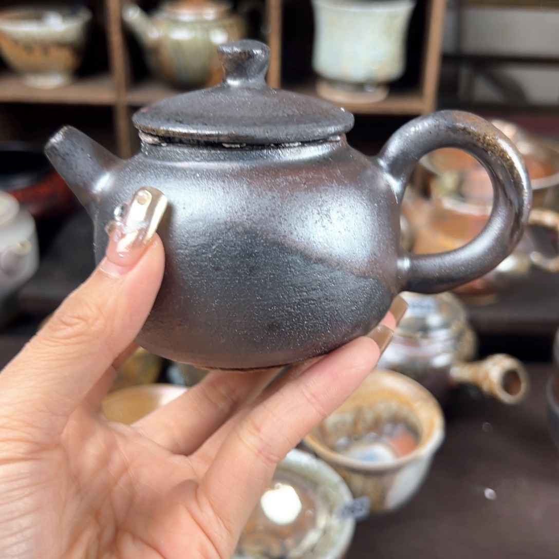 杯柴烧茶器铁胎窑宝壶