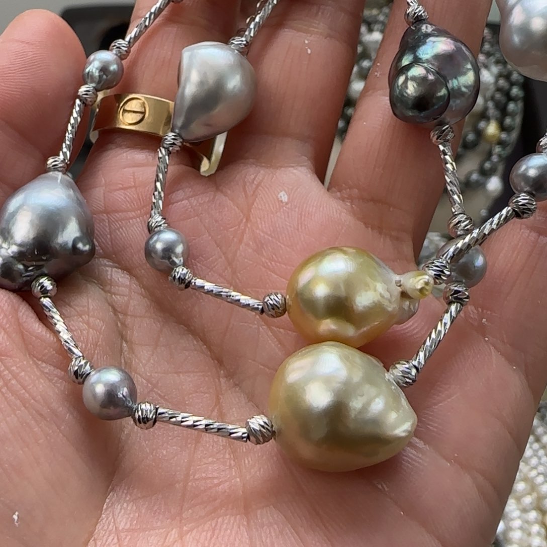 海水珍珠颈饰银S925镶嵌