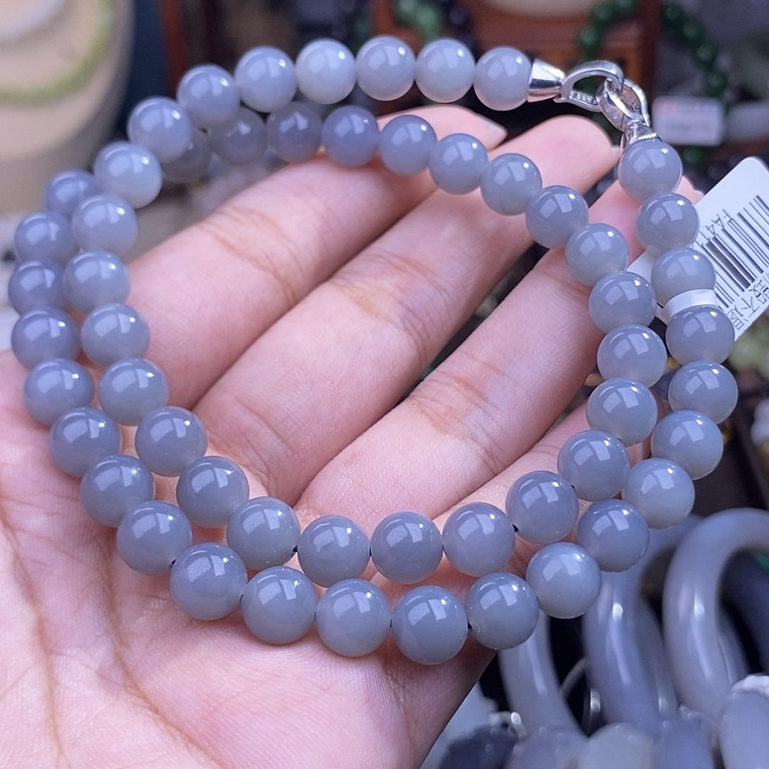 和田玉浓烟紫妈妈链mm未镶嵌