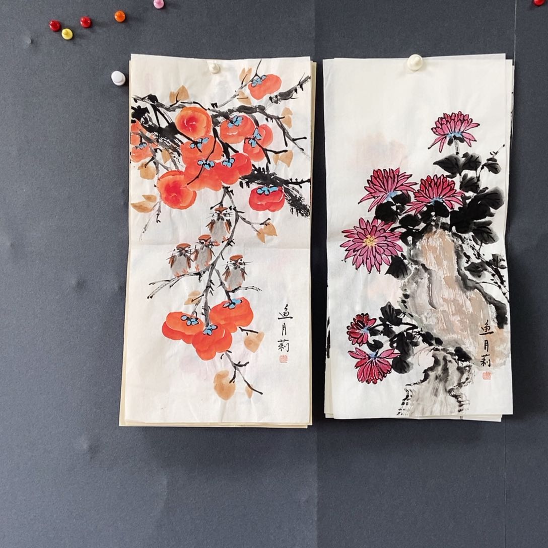 国画鱼月莉手绘作品33.66