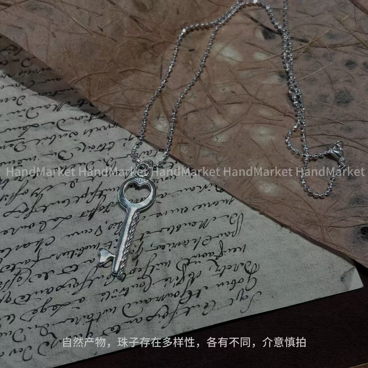 链子925银 JIUJIU【纯银韩系钥匙吊坠】项链两件套钥匙吊坠银