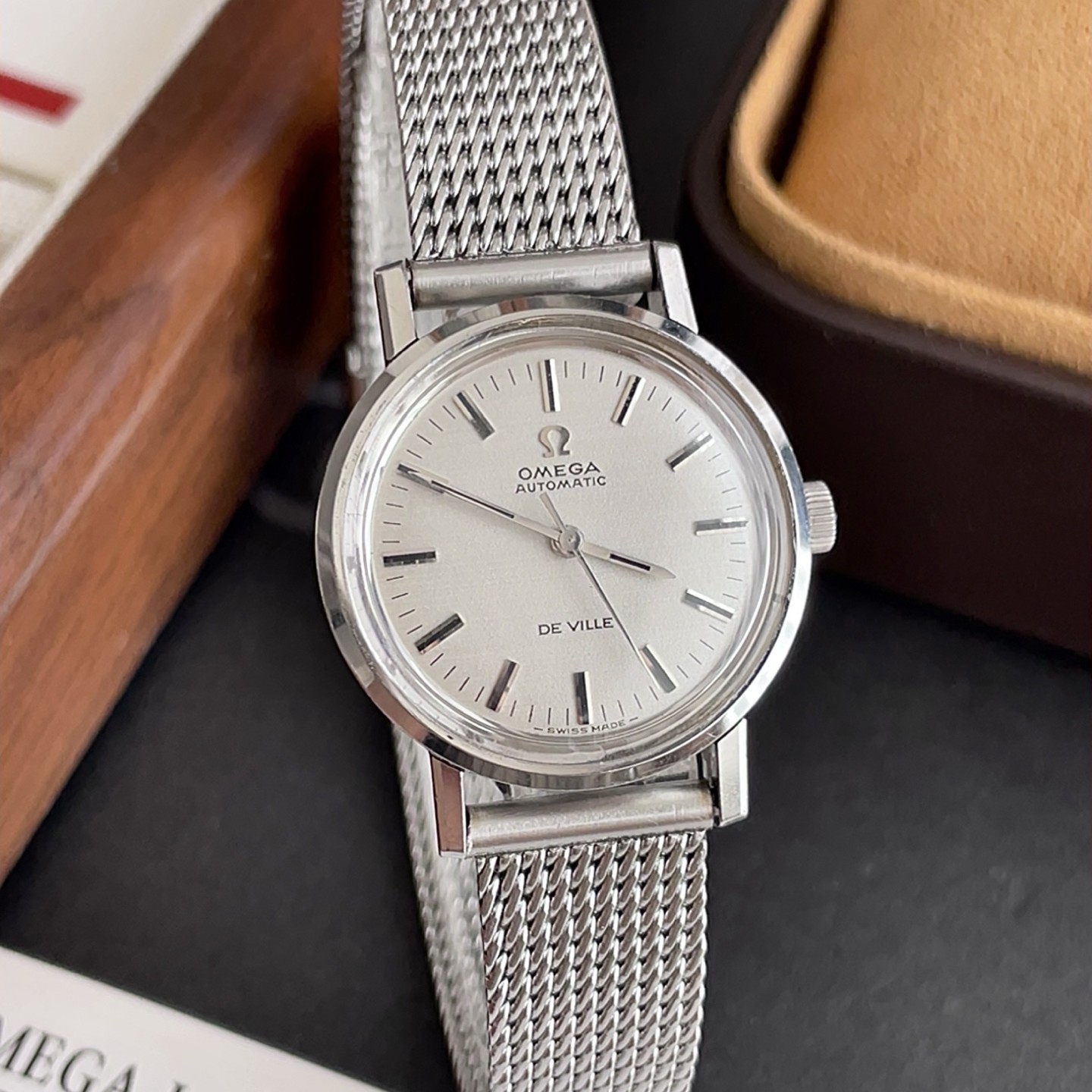 95新 Omega/欧米茄 稀有高奢双签款海马·大三针自动机械腕表