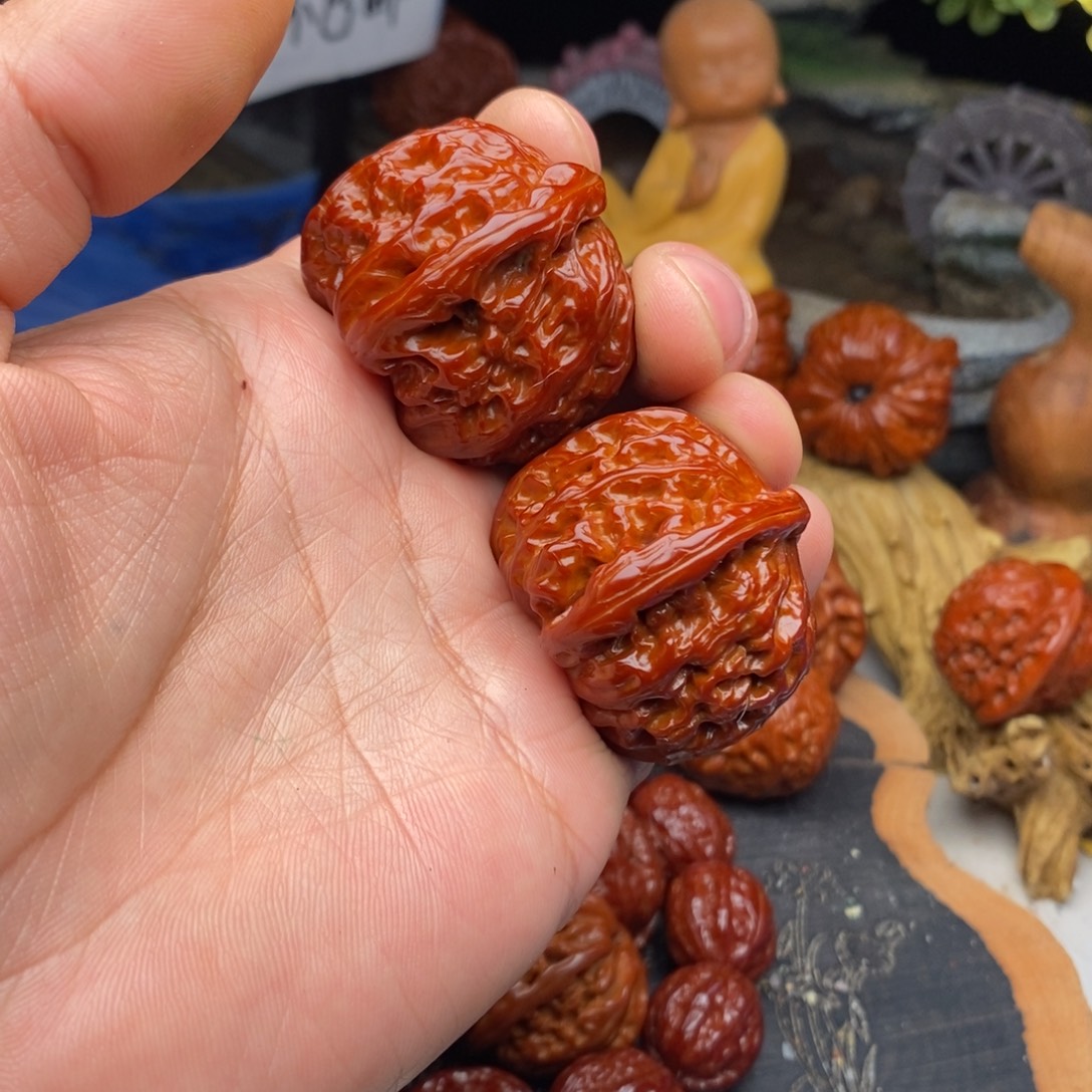 y***h把件文玩核桃白狮子