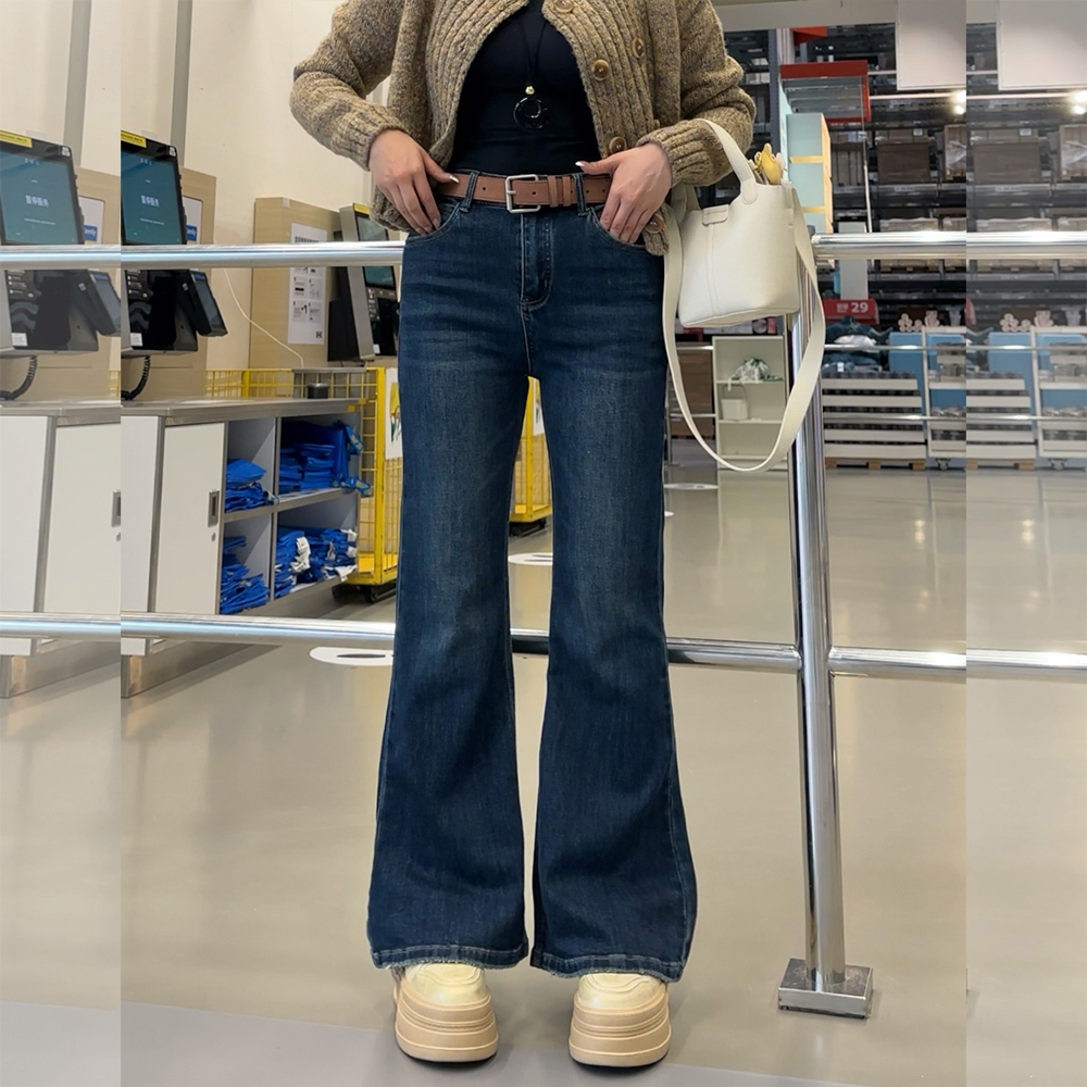 【秋上新】胖mm显瘦阔腿喇叭裤休闲长裤女200斤加大码女装_8365_GN