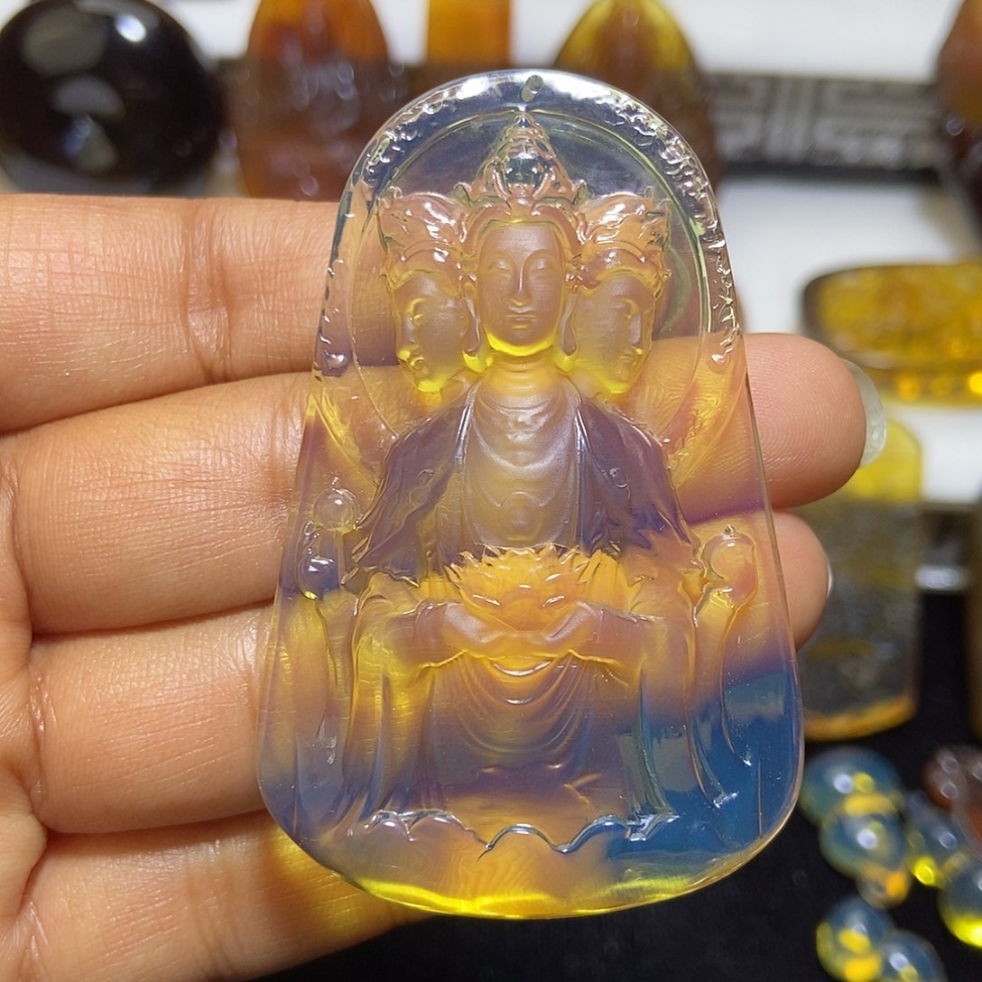 琥珀未镶嵌颈饰缅甸天然琥珀吊坠