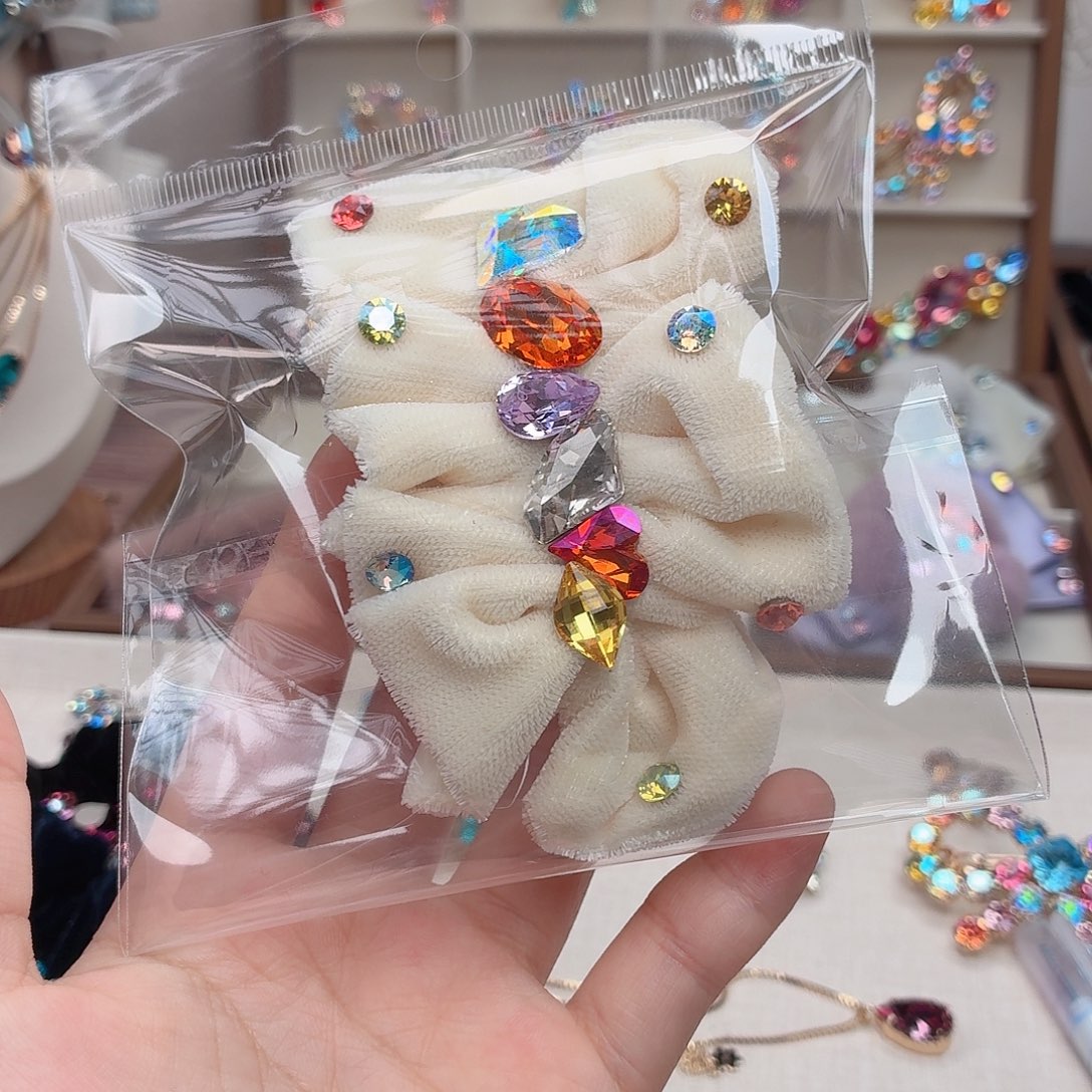 皮质铁合金施华洛弹簧夹