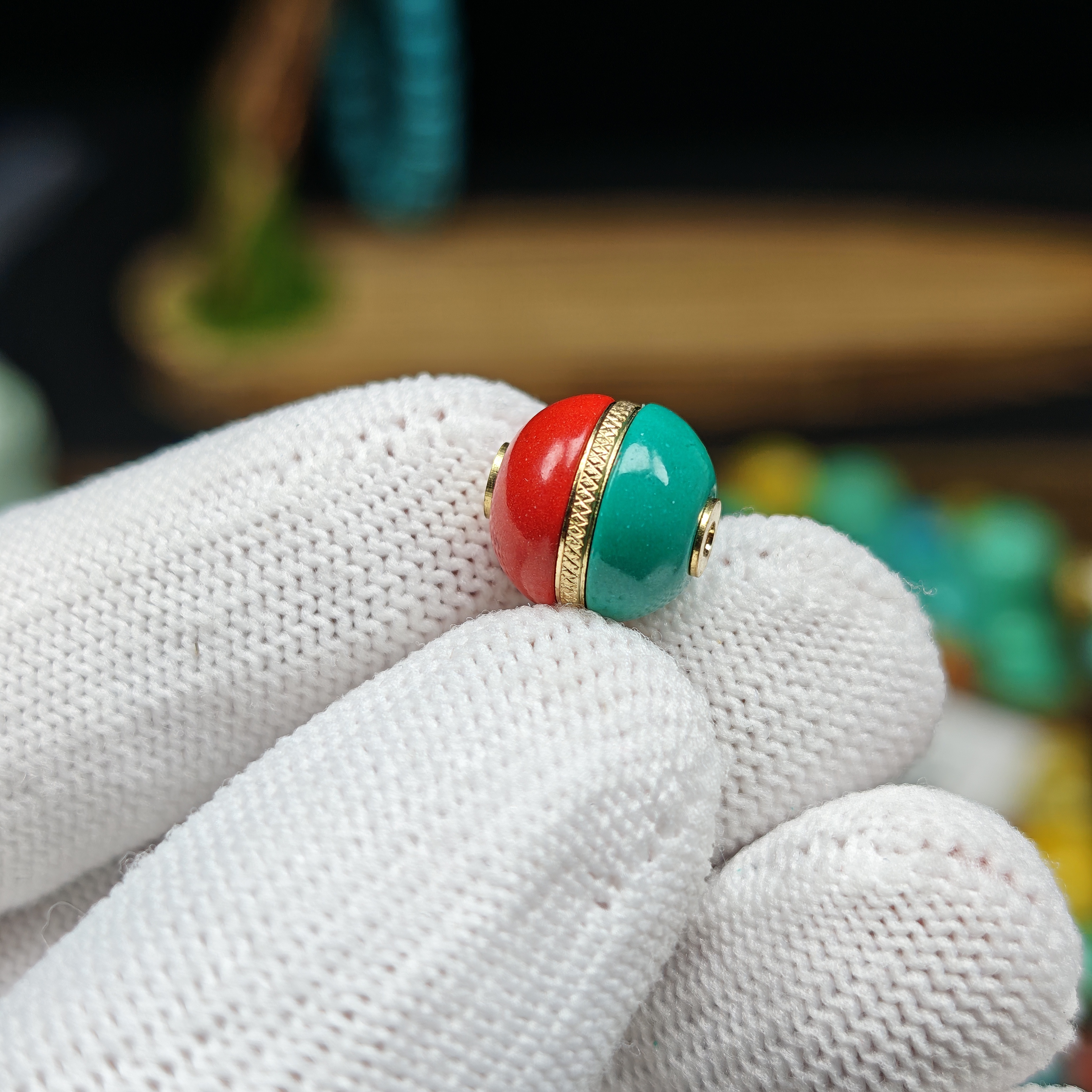 【B58】11mm汉堡珠鸿运当头散珠文玩顶珠配珠多样性发货DIY手串配件