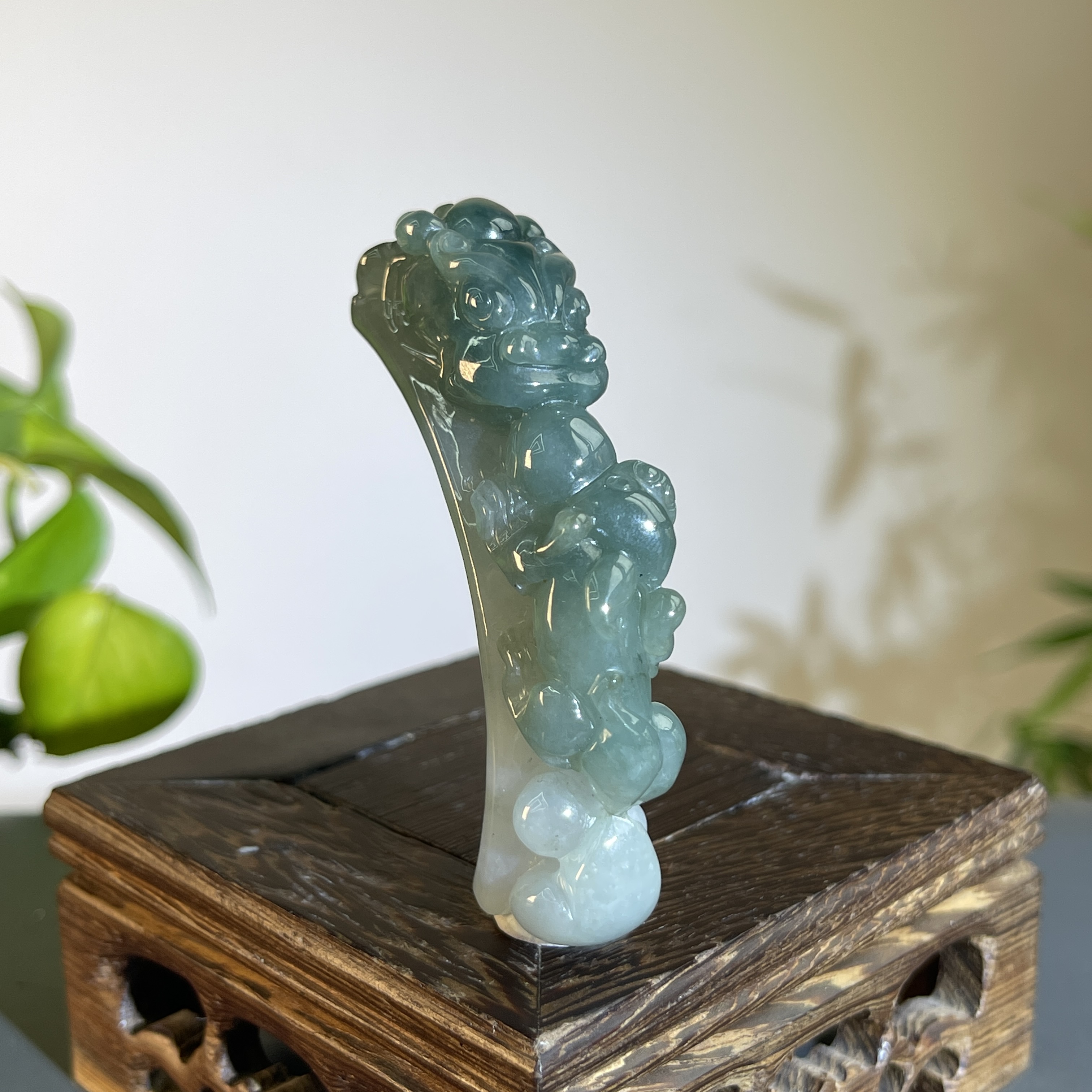 JCW26-36 天然缅甸A货翡翠 翡翠貔貅手牌