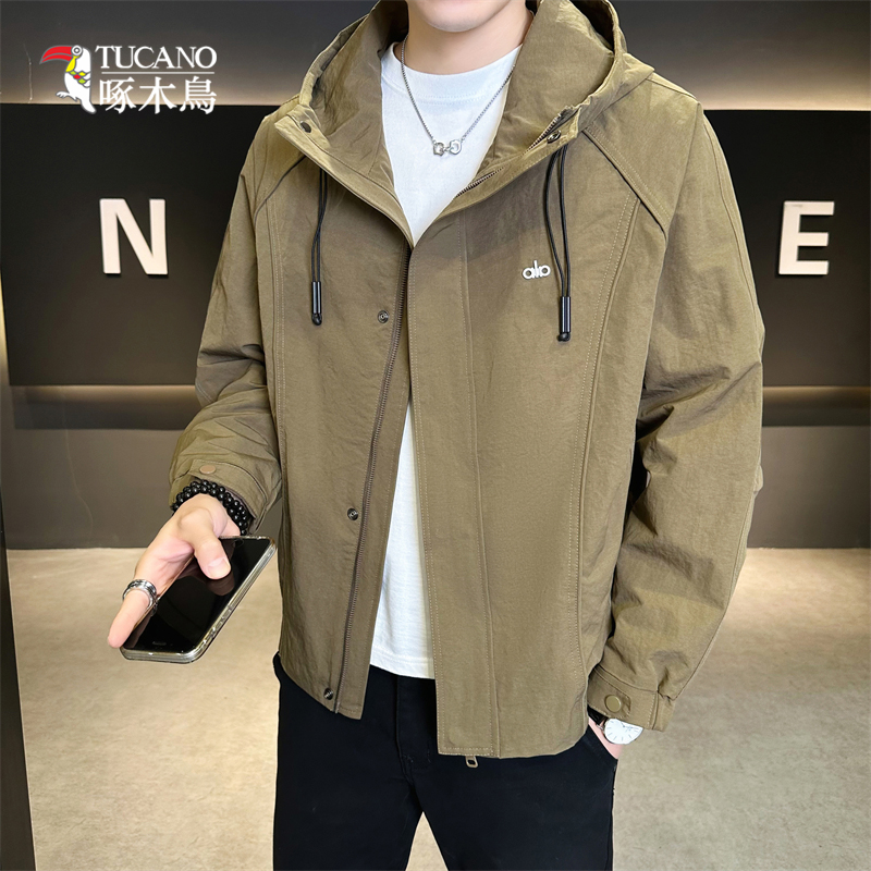 TUCANO/啄木鳥时尚潮流字母连帽夹克男士冲锋衣百搭外套上衣1116