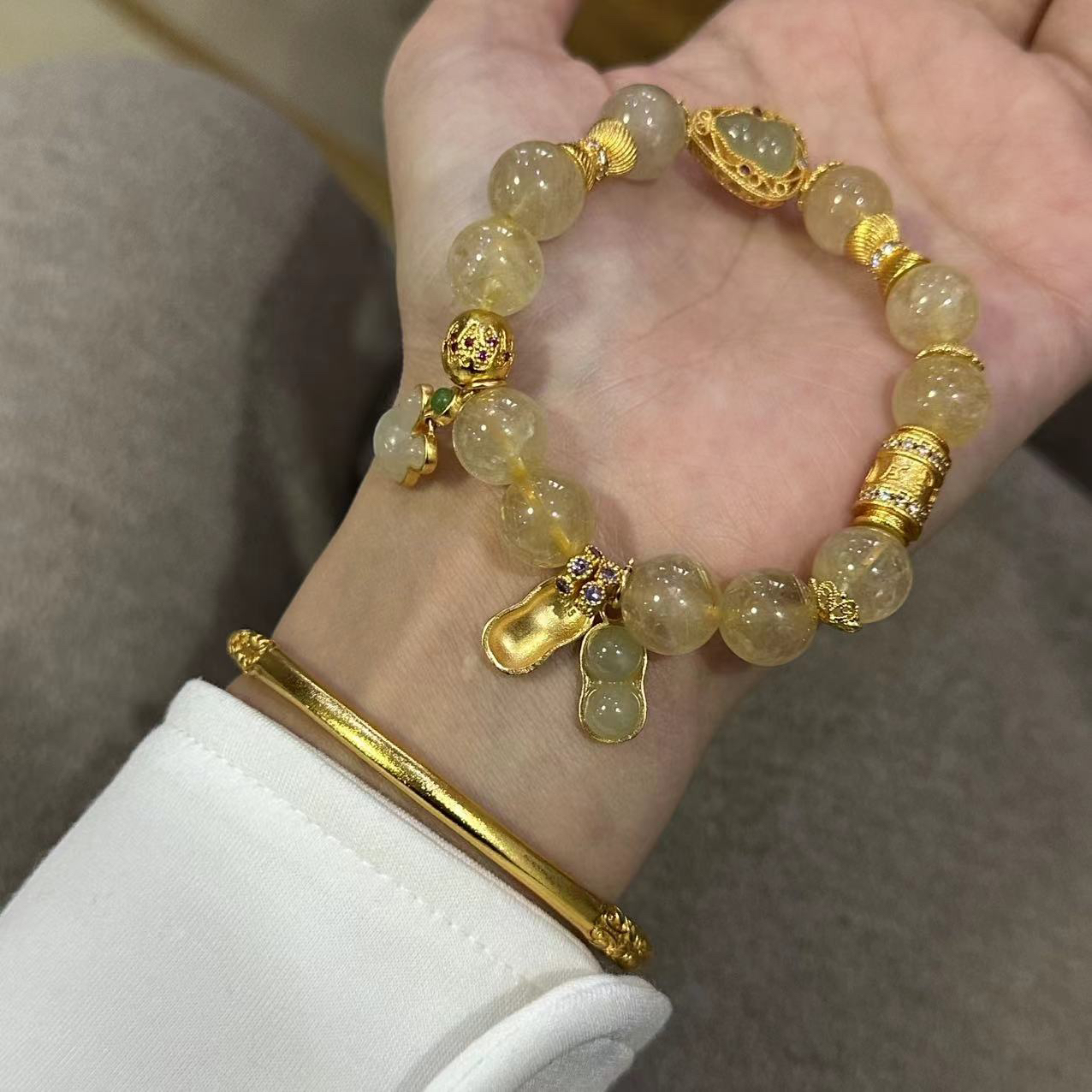 925银手链 好事花生兔子原创手串-4382