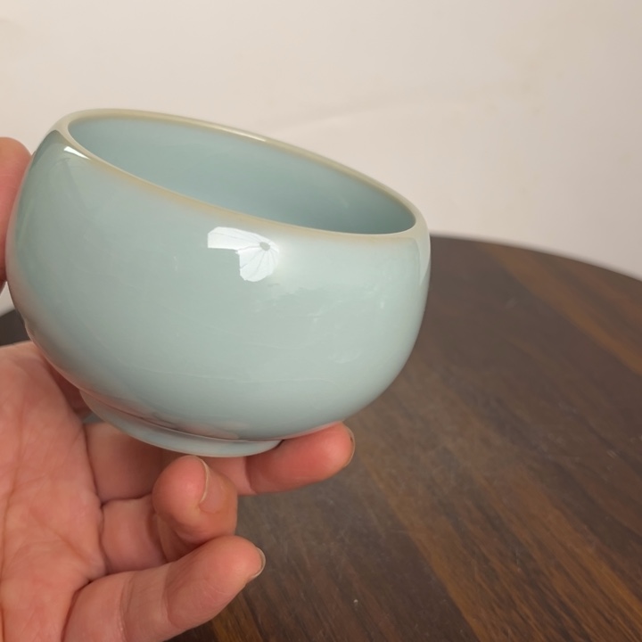 瓷摆件天青禅定杯瑕kkkkjjkk