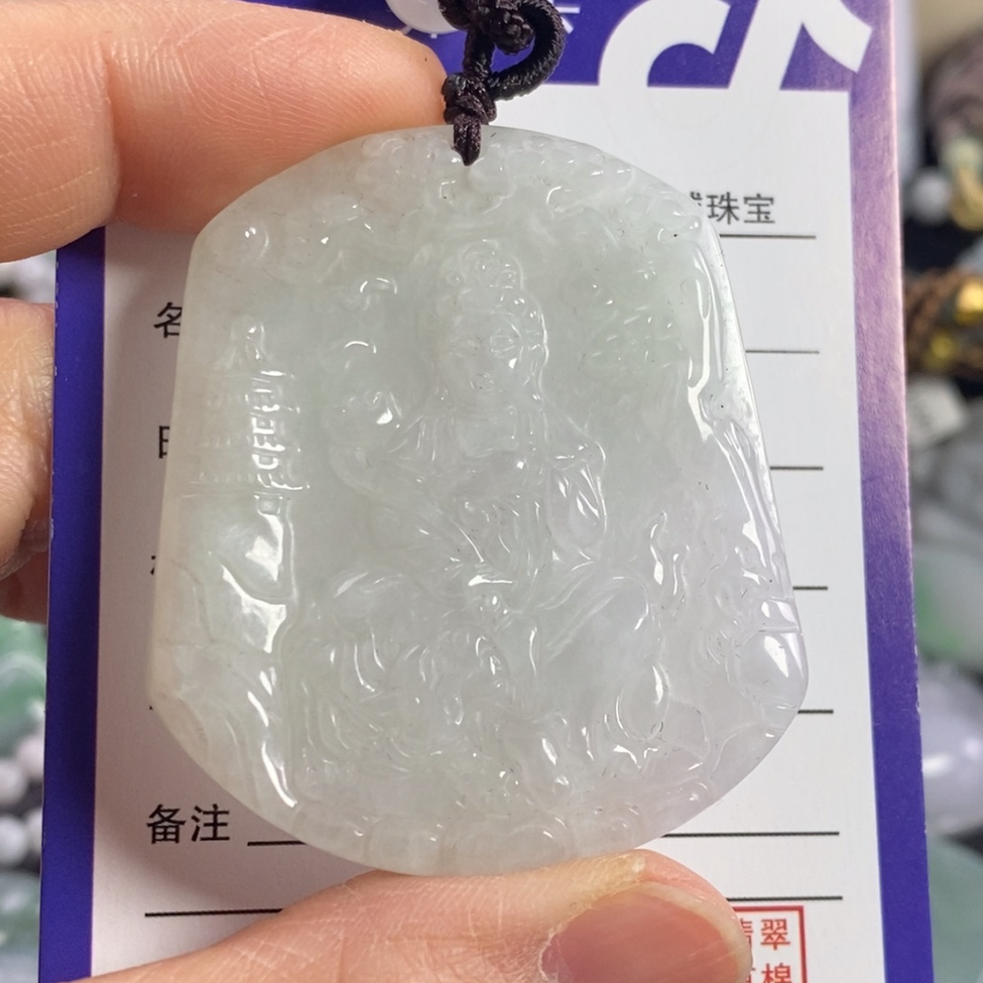 翡翠颈饰未镶嵌文殊菩萨