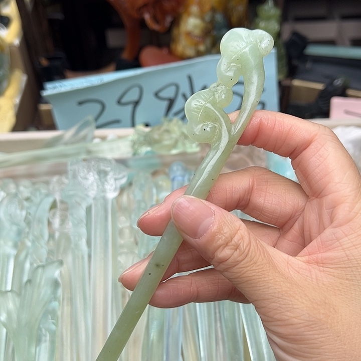 蛇纹石玉未镶嵌发簪