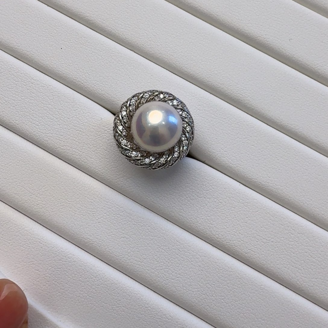 海水珍珠戒指银S925镶嵌