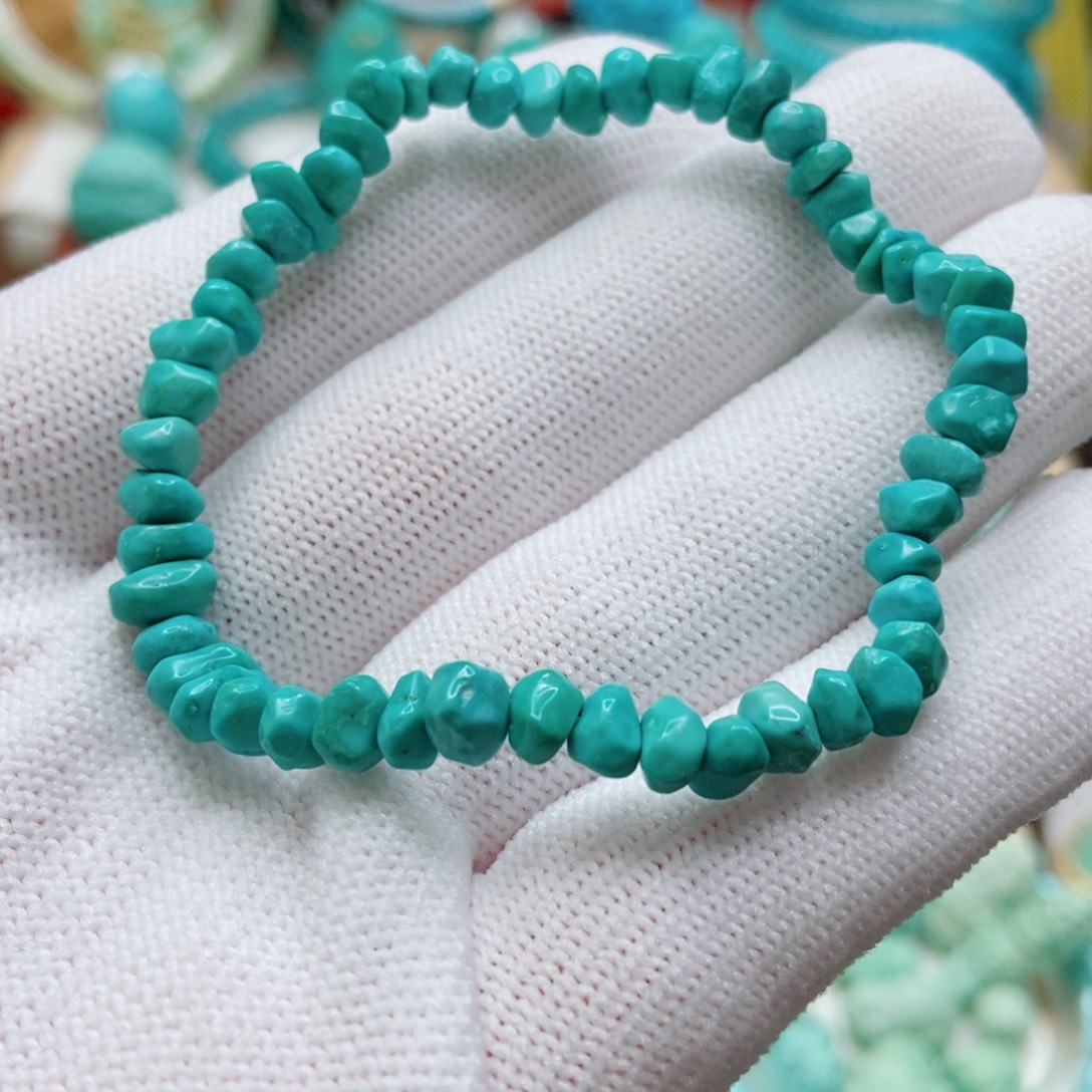 绿松石未镶嵌藏扣手链