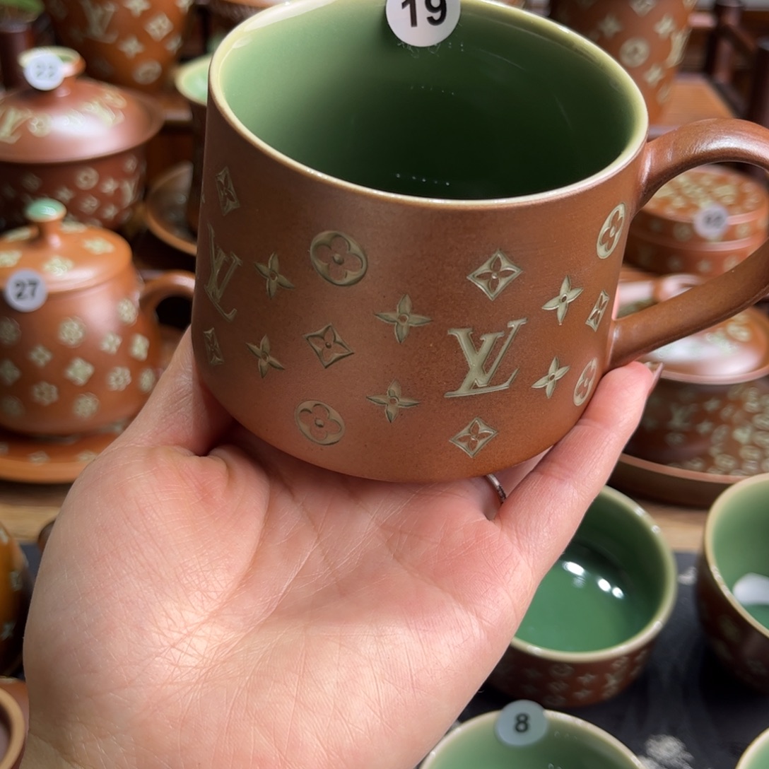 四***K草木灰老花咖啡杯