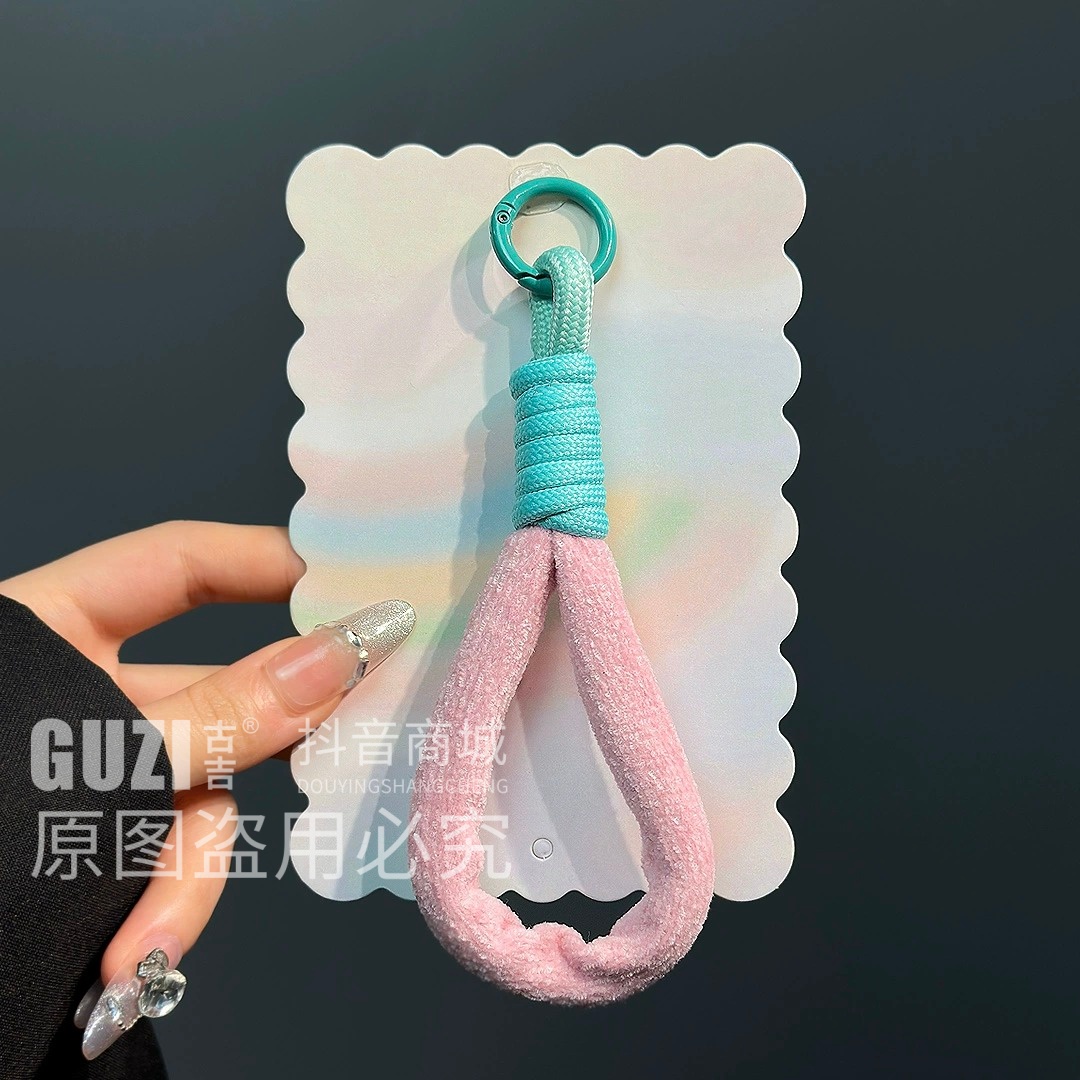 超精致纯色毛绒手机挂绳新款ins小清新多彩加粗结实耐用女diy挂链