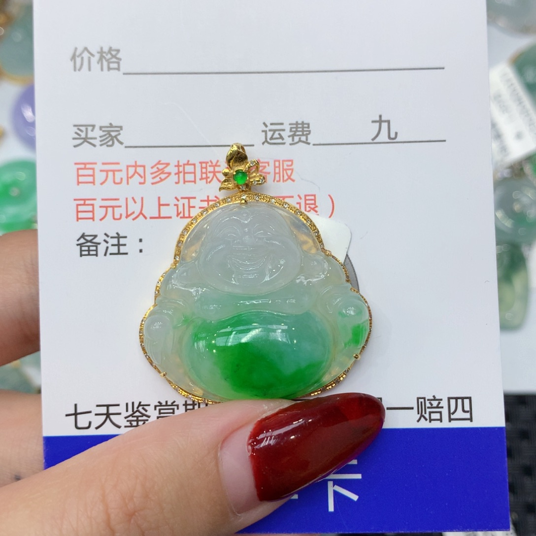 翡翠颈饰18K金镶嵌gvhhhhhj