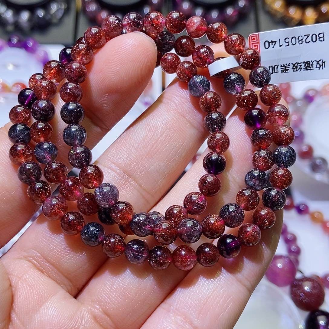 未镶嵌手链水晶红加仑6