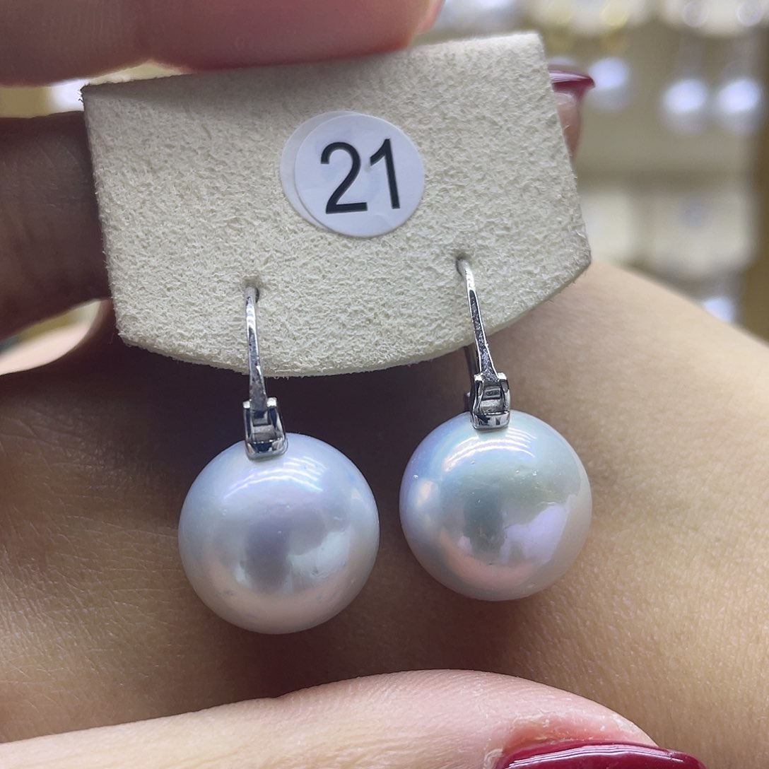 淡水珍珠耳饰银S925镶嵌